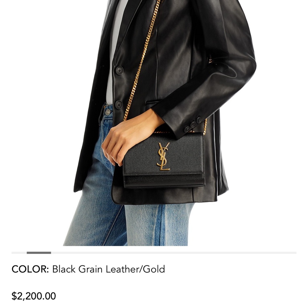 Yves Saint Laurent Black Crossbody Bag with Gold Chain